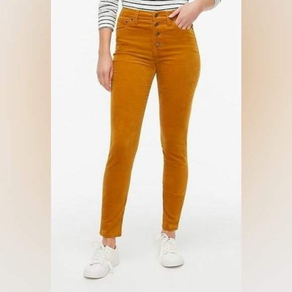 J. Crew Pants - J. Crew 9" High Rise Skinny‎ Corduroy Pants Orange Size 31